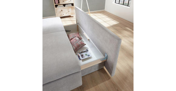 SCHLAFSOFA in Webstoff Anthrazit  - Chromfarben/Anthrazit, Design, Textil/Metall (194/96/86cm) - Novel