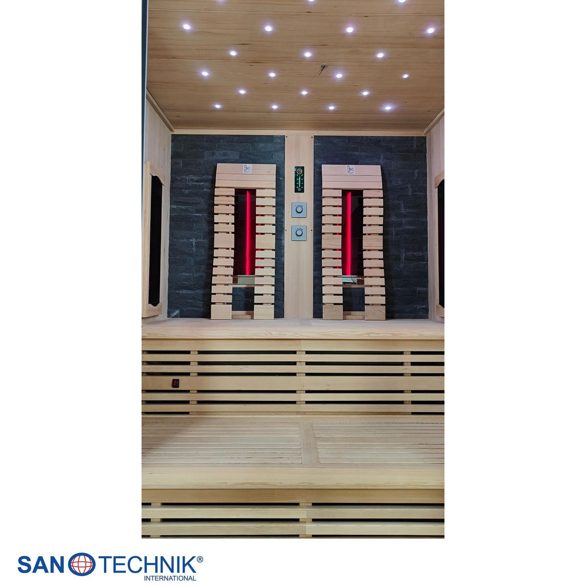 INFRAROTKABINE für 4 Personen  - Naturfarben, Basics, Glas/Holz (160/210/160cm) - Sanotechnik
