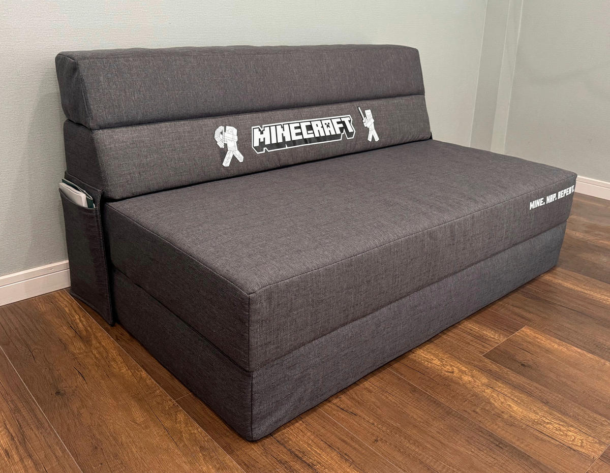 SCHLAFSOFA Webstoff Grau  - Grau, MODERN, Textil (119/80/80-200cm) - Minecraft