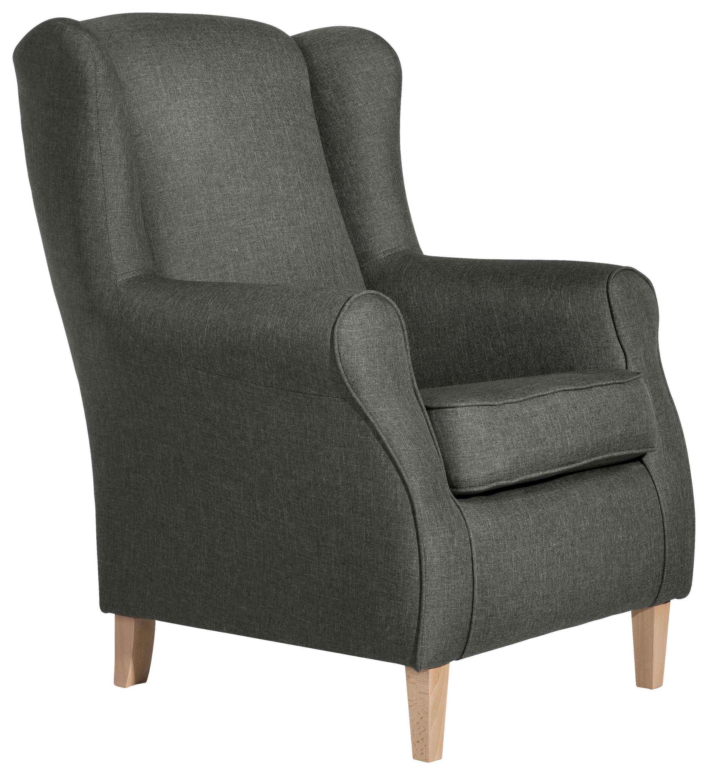 OHRENSESSEL Batist Anthrazit  - Anthrazit/Buchefarben, MODERN, Textil (77/103/86cm) - Max Winzer