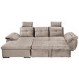 ECKSOFA  in Mikrovelours Creme  - Creme/Schwarz, KONVENTIONELL, Kunststoff/Textil (170/275cm) - Carryhome