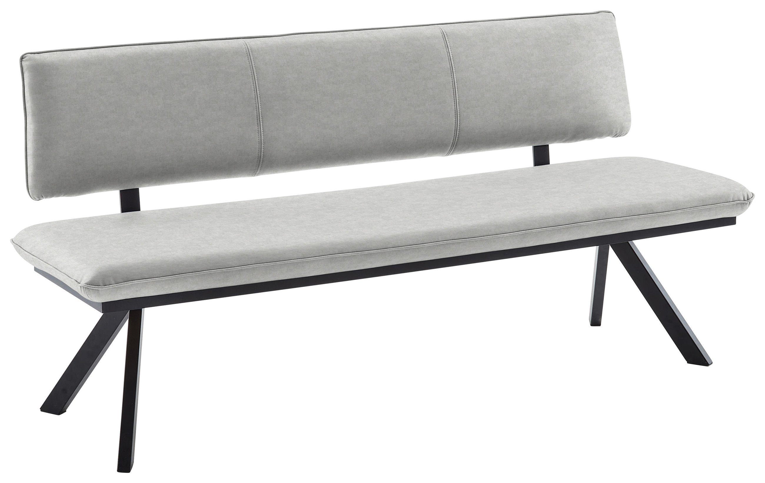 SITZBANK in Metall, Textil Creme, Schwarz - Creme/Schwarz, Modern, Textil/Metall (140/86/60cm) - Cantus