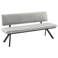 SITZBANK in Metall, Textil Creme, Schwarz  - Creme/Schwarz, Modern, Textil/Metall (140/86/60cm) - Cantus