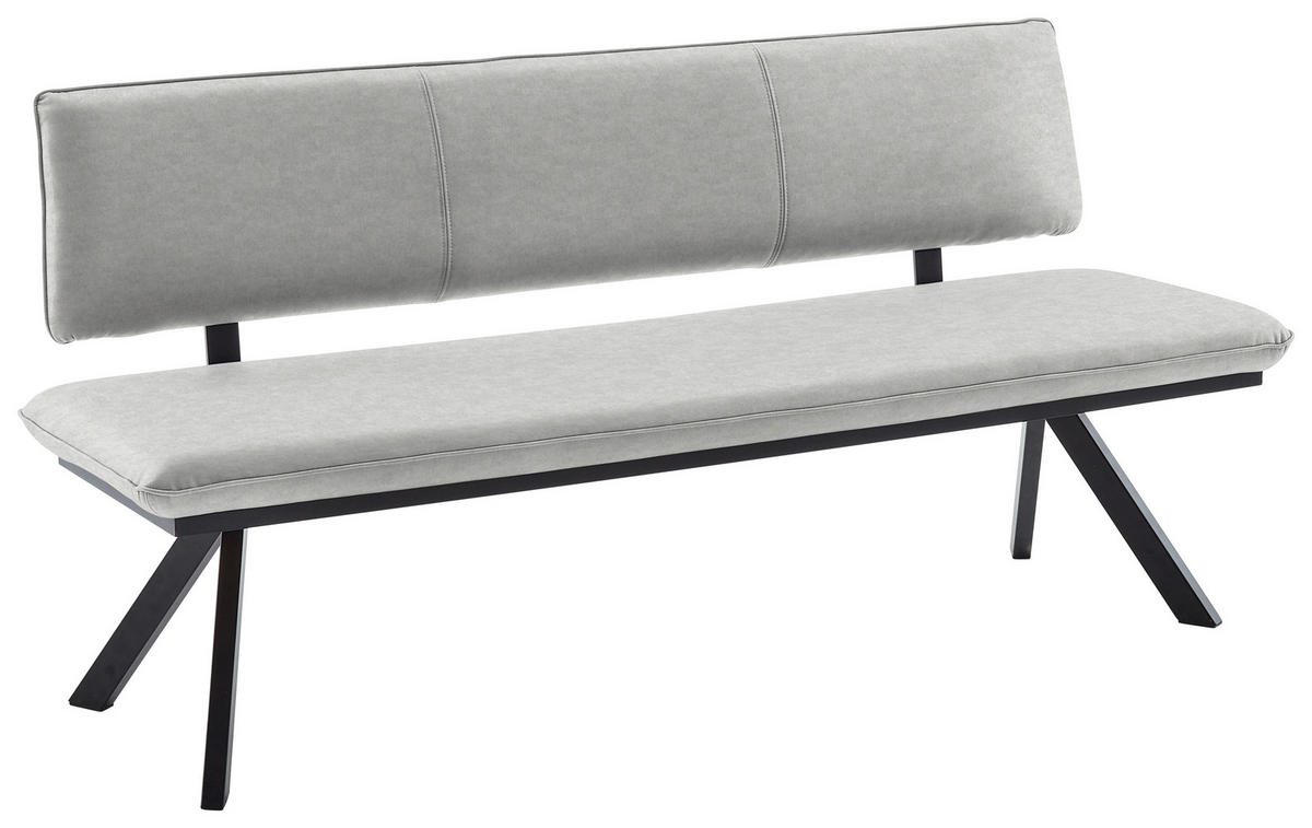 SITZBANK in Metall, Textil Creme, Schwarz  - Creme/Schwarz, Modern, Textil/Metall (140/86/60cm) - Cantus