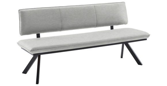 SITZBANK 180/86,5/60 cm in Schwarz, Beige - Beige/Schwarz, Design, Textil/Metall (180/86,5/60cm) - Cantus