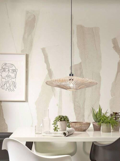HÄNGELEUCHTE GOOD&MOJO  55/14 cm   - Weiß, Trend, Naturmaterialien (55/14cm) - Good & Mojo