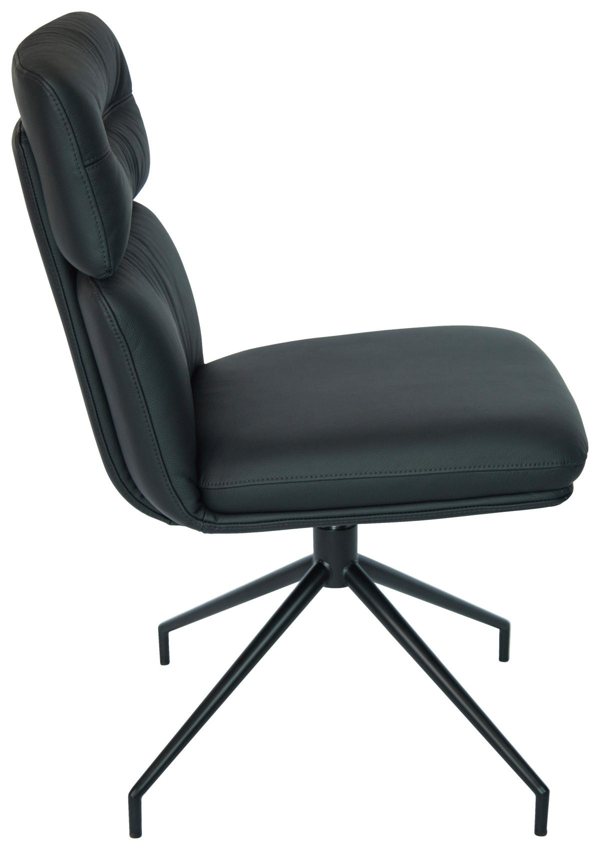 STUHL  in Eisen Echtleder pigmentiert Metall, Leder  - Schwarz, Design, Leder/Metall (50/92/64,5cm) - Dieter Knoll