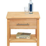 NACHTKÄSTCHEN 50/44/41 cm  in vollmassiv Erle Erlefarben  - Chromfarben/Erlefarben, Natur, Holz/Metall (50/44/41cm) - Linea Natura