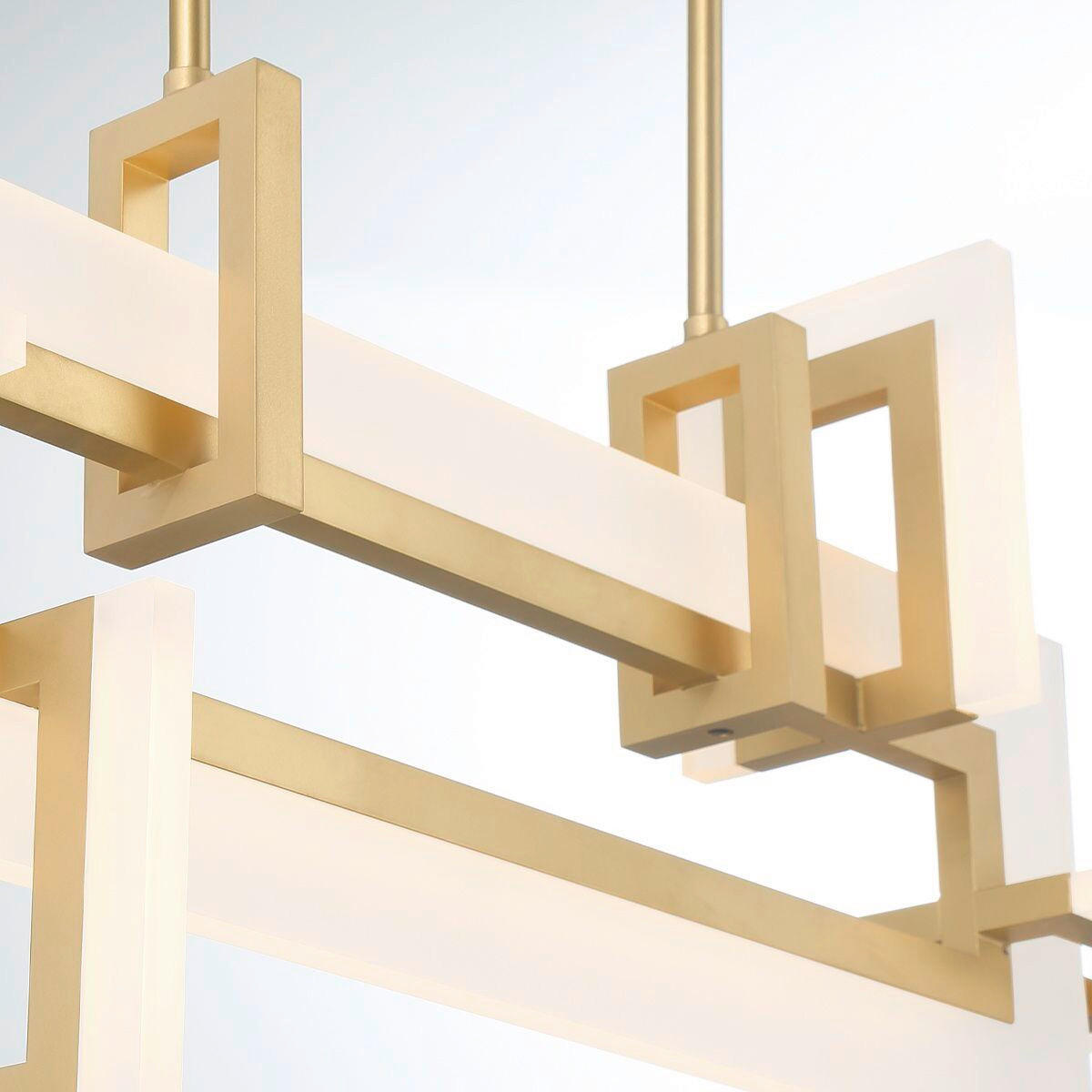 LED-HÄNGELEUCHTE    - Goldfarben, Design, Kunststoff/Metall (47,5/84/14cm)