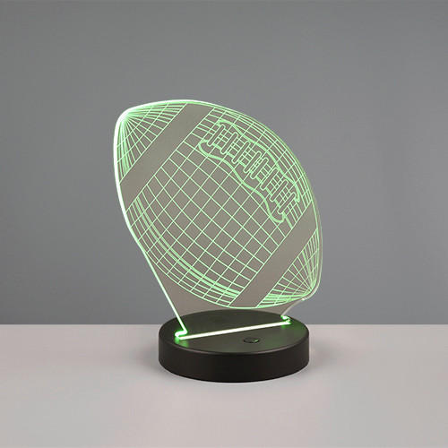 Thumbnail - Led-Tischleuchte Football, Schwarz, Transparent, Metall, Kunststoff, G, 17.0x21.5x12.0 cm, Farbwechsler, Schnurschalter,...
