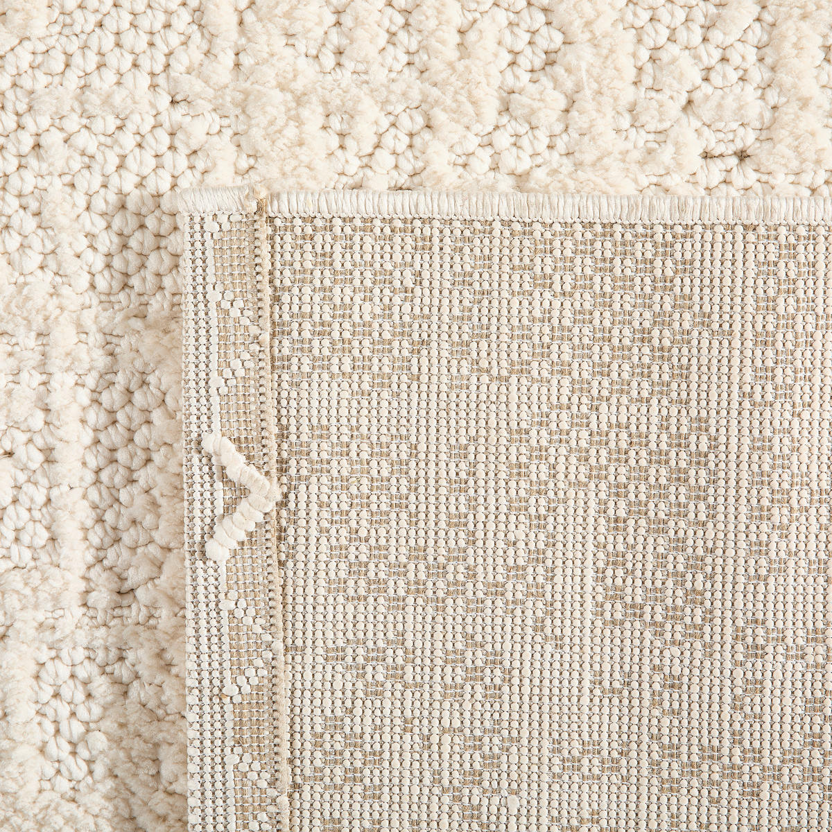 WEBTEPPICH  Wohnzimmer 120/170 cm Woven Cut-Loop Creme rechteckig  - Creme, Basics, Textil (120/170cm) - Novel