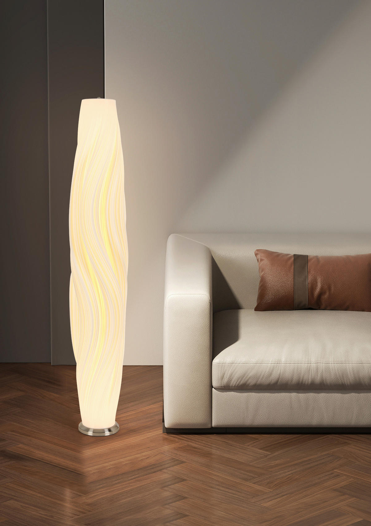 STOJACIA LED LAMPA, 30/155 cm  - biela/niklová, Lifestyle, kov/plast (30/155cm) - Dieter Knoll