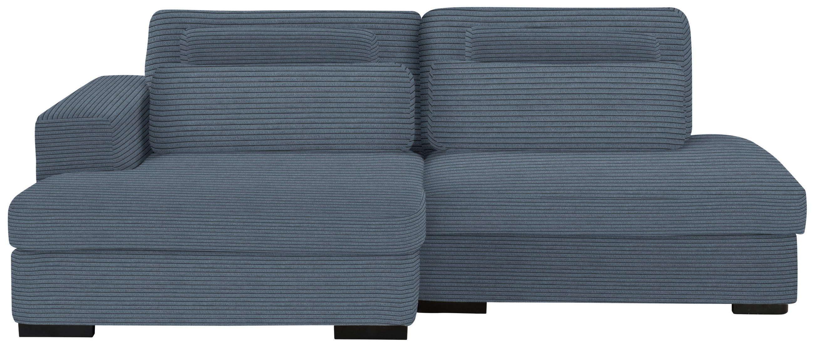 ECKSOFA in Cord, Velours Blaugrau  - Blaugrau/Schwarz, Design, Kunststoff/Textil (158/223cm) - Lomoco