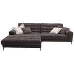 ECKSOFA in Flachgewebe Braun  - Schwarz/Braun, Design, Textil/Metall (207/296cm) - Dieter Knoll