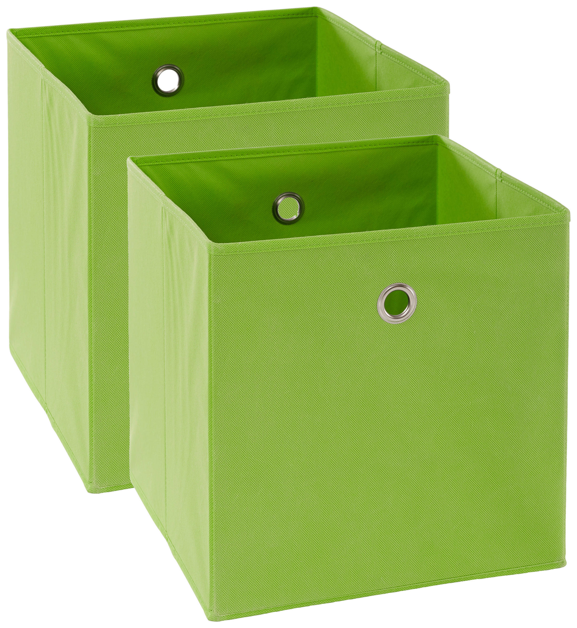FALTBOX 2er Set - Silberfarben/Grün, Design, Karton/Textil (32/32/32cm) - Carryhome
