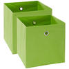 FALTBOX 2er Set - Silberfarben/Grün, Design, Karton/Textil (32/32/32cm) - Carryhome