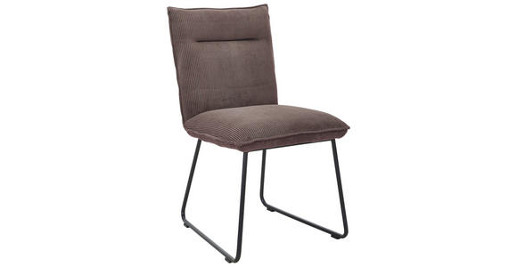 STUHL - Taupe/Schwarz, Design, Textil/Metall (47/87/62cm) - Johann Jakob