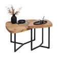 COUCHTISCH in Holz, Metall 48/45/45 cm - Eichefarben/Schwarz, Natur, Holz/Metall (48/45/45cm) - Novel