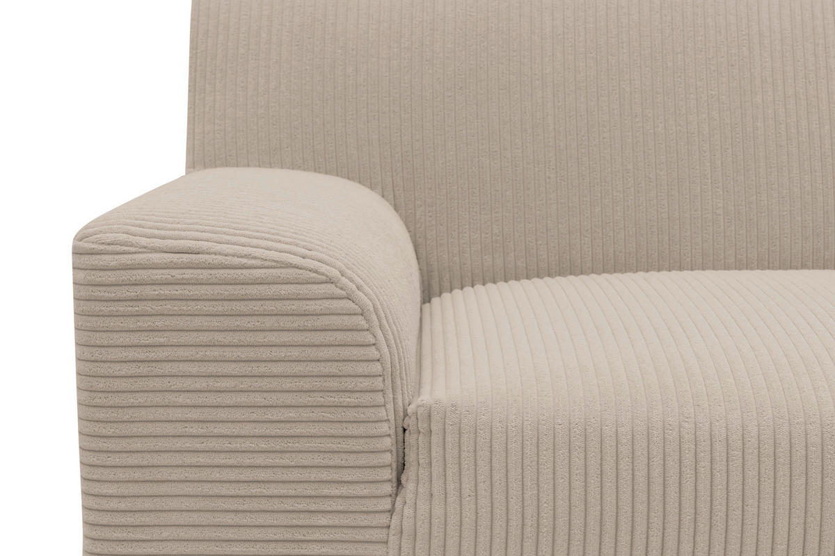 ECKSOFA CAPRI 2 Taupe Cord Zierkissen  - Taupe/Schwarz, Basics, Kunststoff/Textil (241/146cm) - MID.YOU