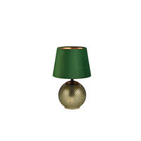TISCHLEUCHTE - Goldfarben/Grün, Modern, Glas/Textil (18/29cm)