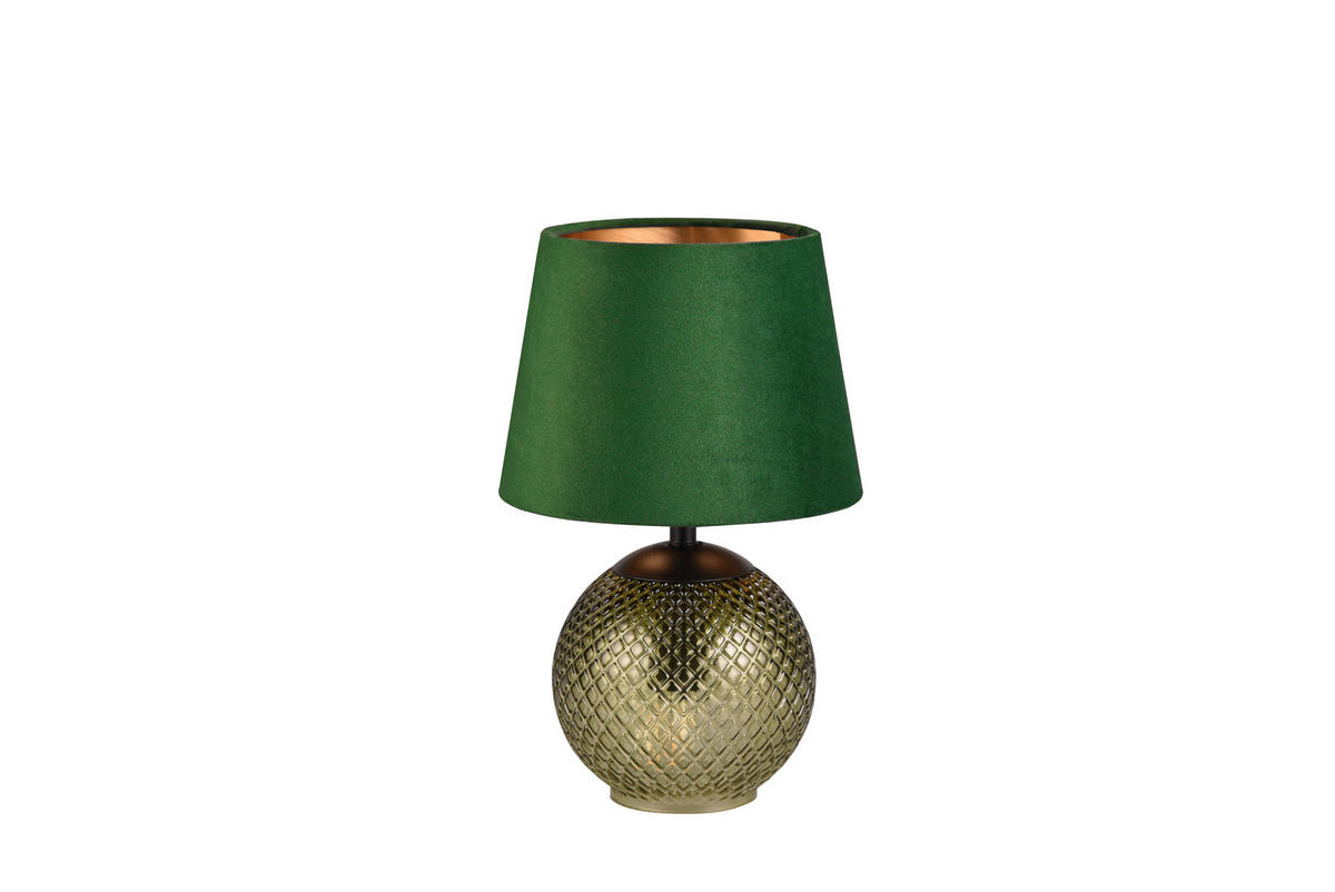 TISCHLEUCHTE - Goldfarben/Grün, Modern, Glas/Textil (18/29cm)