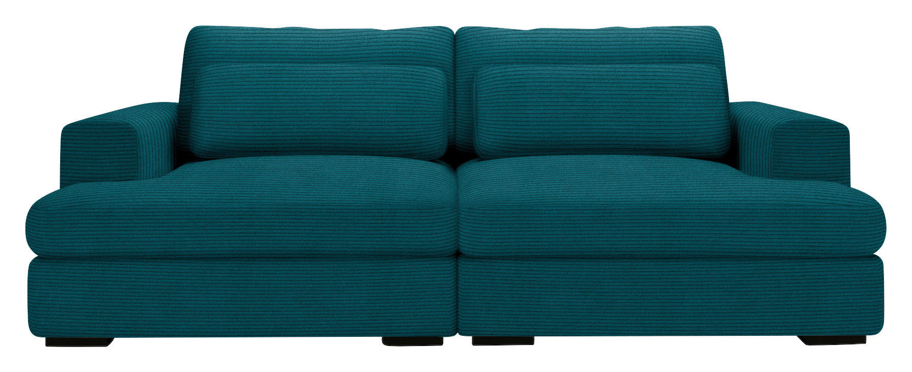 BIGSOFA in Cord Petrol  - Petrol/Schwarz, Design, Textil (223/80/158cm) - Lomoco