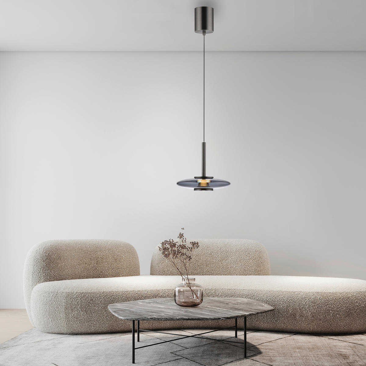 LED-PENDELLEUCHTE Pure Vitrum 22/200/200 cm   - Grau, Design, Glas/Metall (22/200/200cm) - Neuhaus PURE