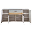 SIDEBOARD 180/85/45 cm  in Hellgrau, Sahara  - Hellgrau/Schwarz, MODERN, Glas/Holzwerkstoff (180/85/45cm) - Novel
