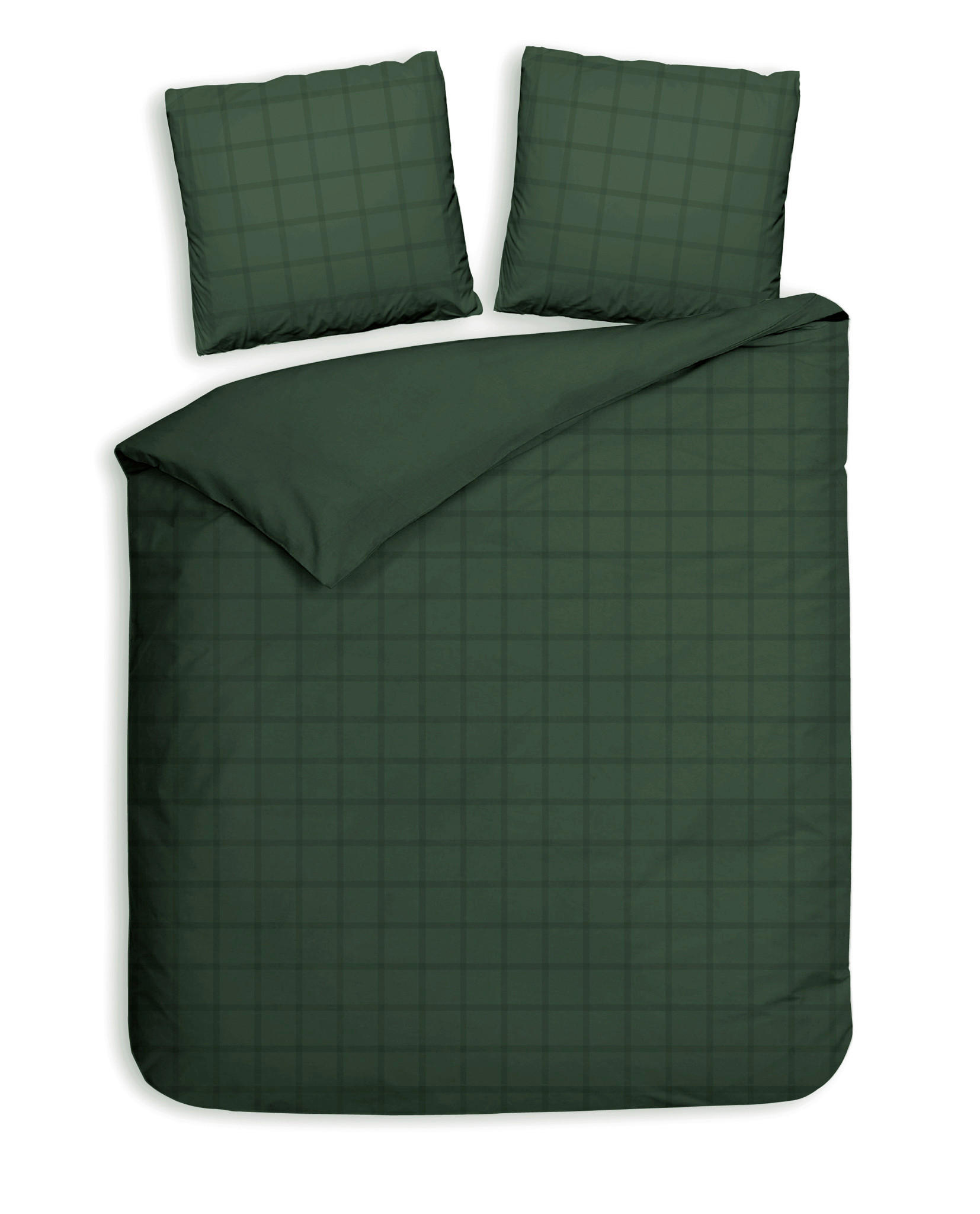 BETTWÄSCHE 3-teilig Diamante Makosatin 200/200 cm  - Waldgrün, Basics, Textil (200/200cm) - Heckettlane