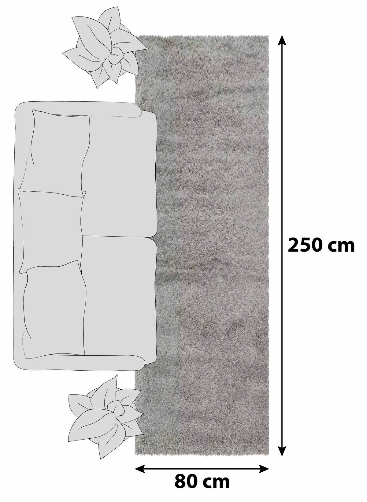LÖPARE 80/250 cm Fluffy 3500 Beige  - beige, Basics, textil (80/250cm)
