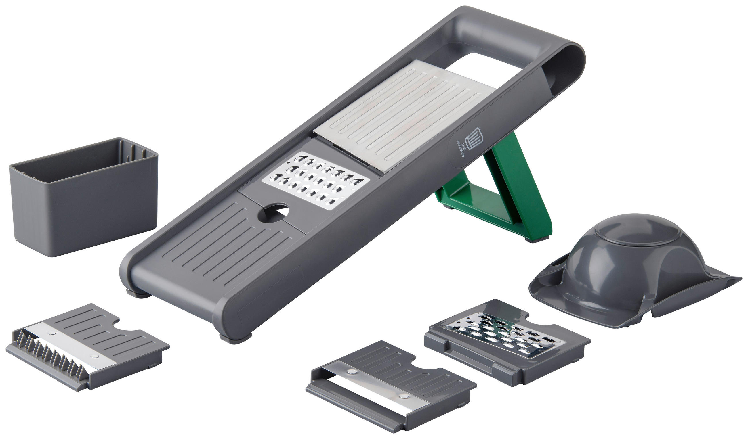 GEMÜSEHOBEL  - Dunkelgrau/Grün, Design, Kunststoff/Metall (42/12/35cm) - Chefkoch+Fackelmann