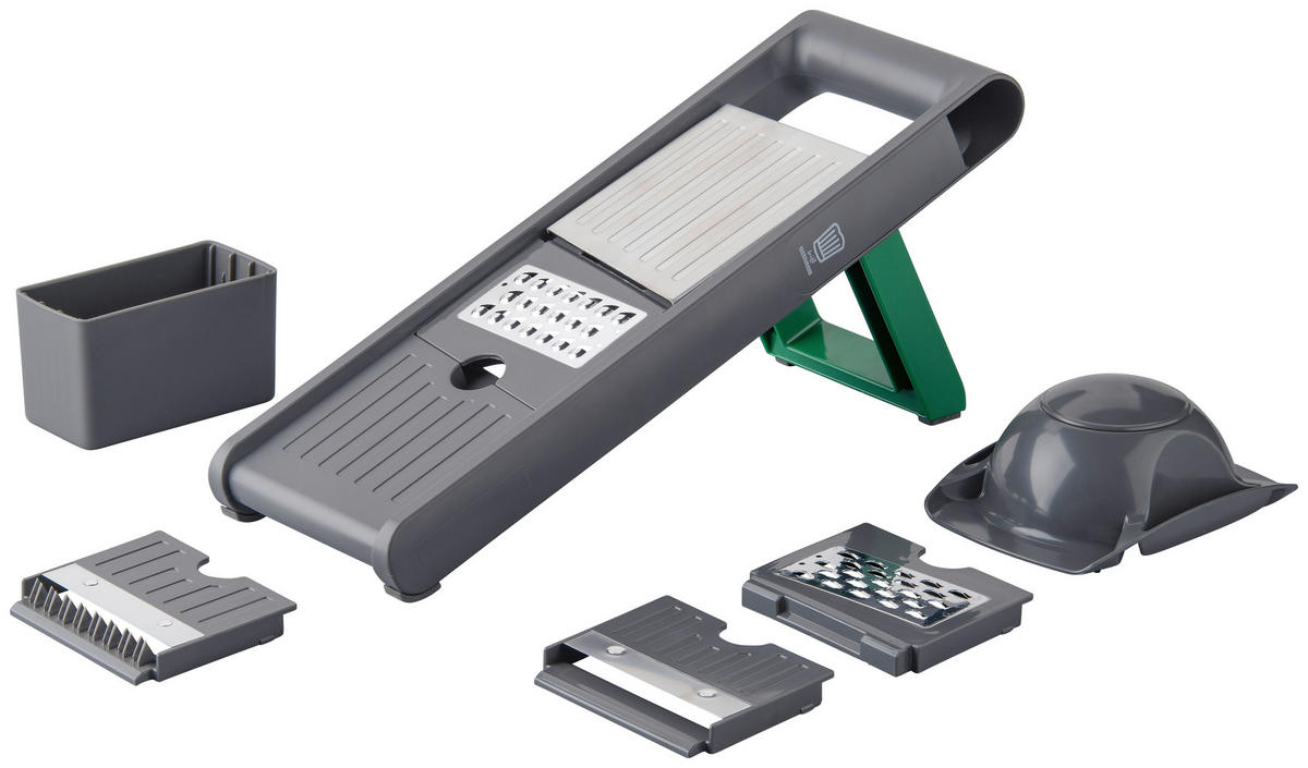 GEMÜSEHOBEL  - Dunkelgrau/Grün, Design, Kunststoff/Metall (42/12/35cm) - Chefkoch+Fackelmann