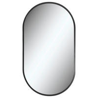BADEZIMMERSPIEGEL 50/90/5 cm  - Schwarz, KONVENTIONELL, Glas/Kunststoff (50/90/5cm) - Linea Natura