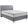 BOXSPRINGBETT 120/200 cm  in Platinfarben  - Platinfarben/Chromfarben, KONVENTIONELL, Kunststoff/Textil (120/200cm) - Hom`in