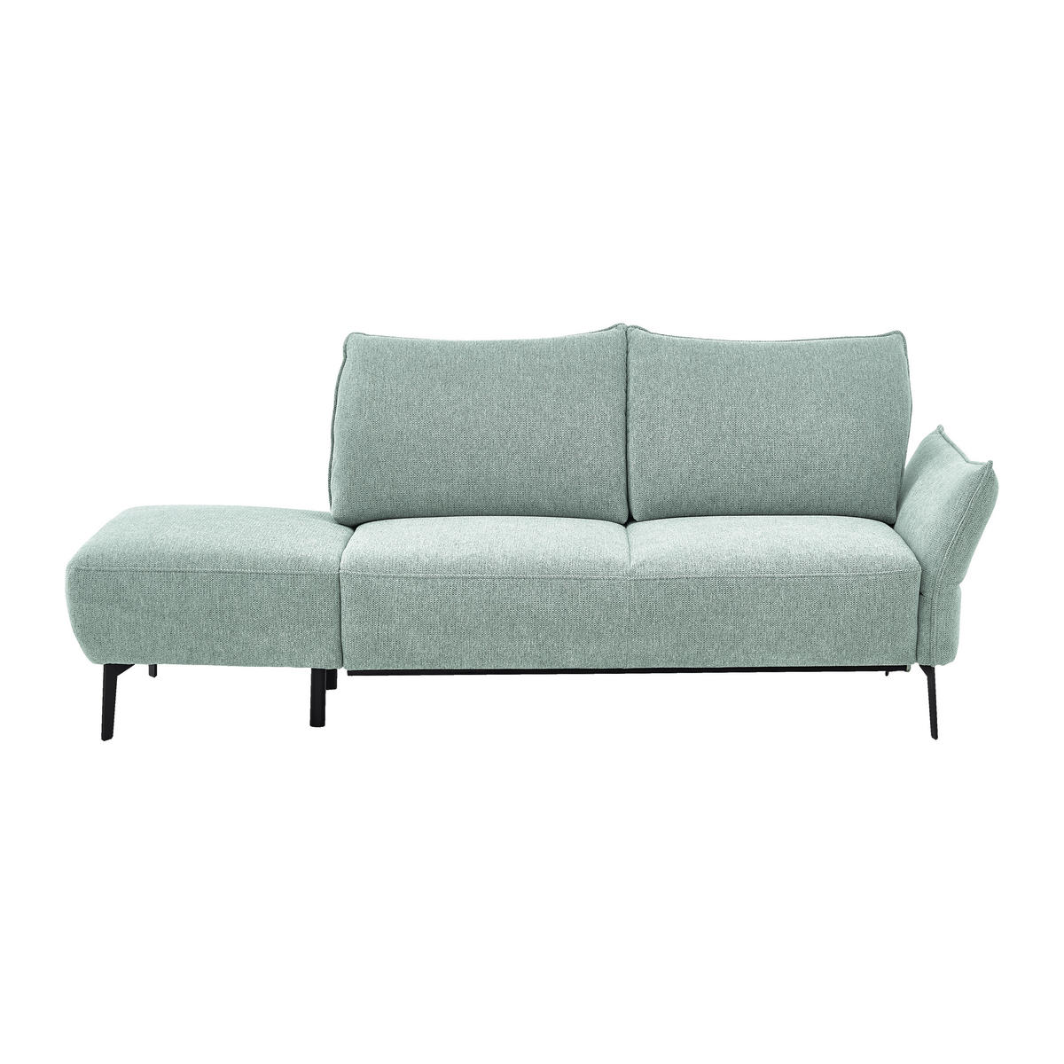 RÉCAMIERE Chenille Hellblau  - Schwarz/Hellblau, Konventionell, Textil/Metall (206/90/92cm) - Elegando