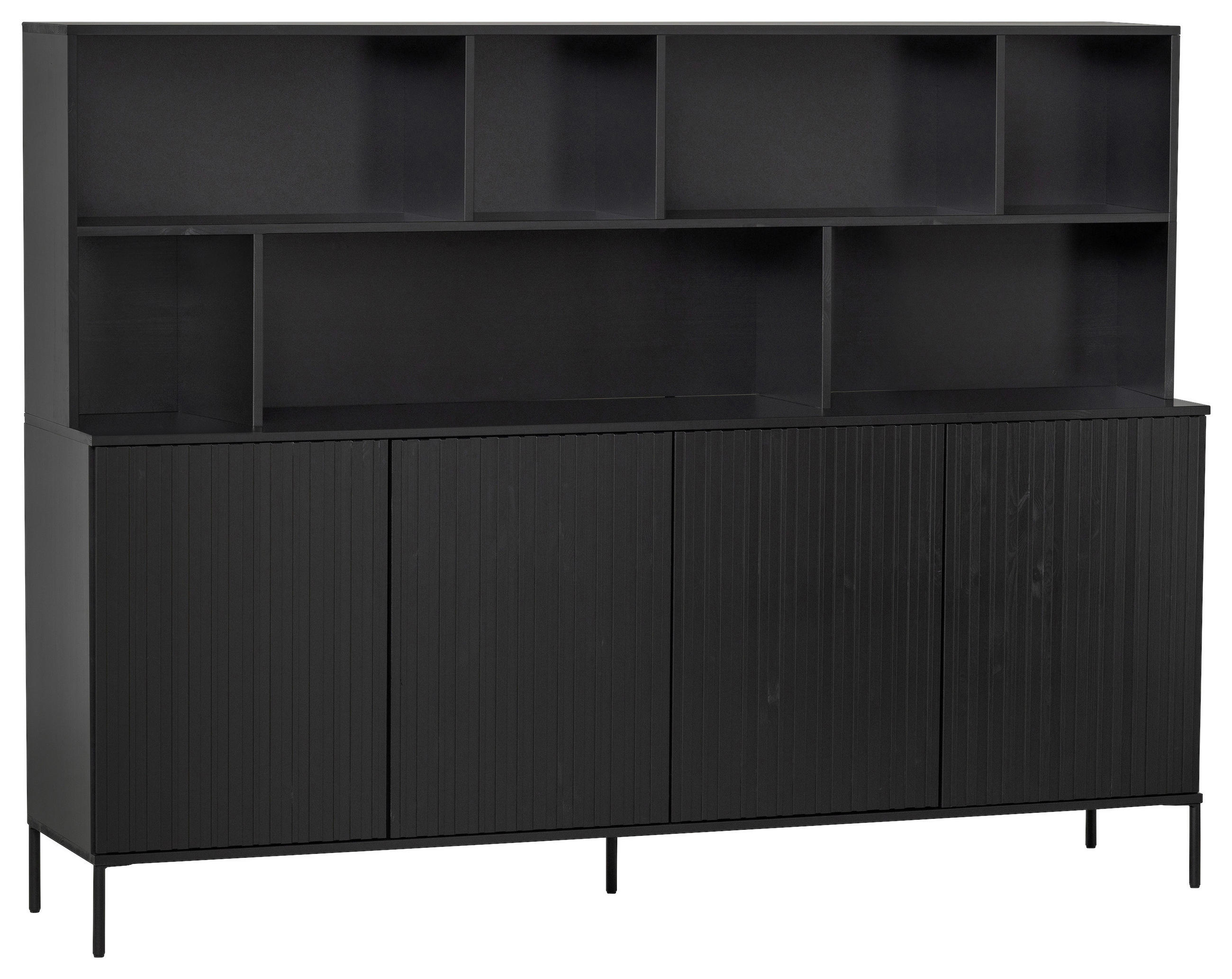 BUFFET 200/150/44 cm  in Schwarz  - Schwarz, Design, Holz/Holzwerkstoff (200/150/44cm) - Ambia Home