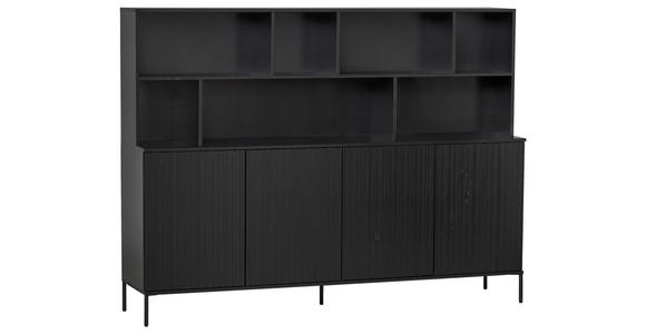 BUFFET Schwarz  200/150/44 cm  - Schwarz, Design, Holz/Holzwerkstoff (200/150/44cm) - Ambia Home