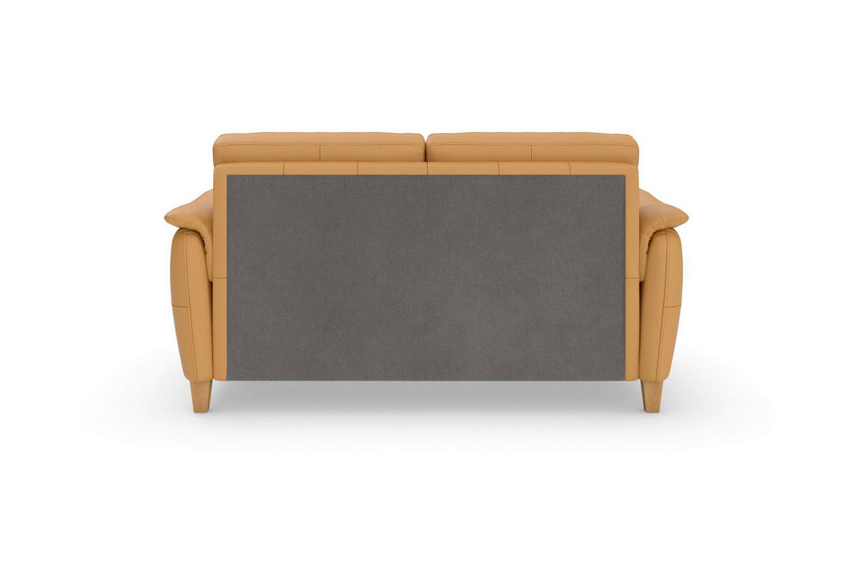 3-SITZER-SOFA PALMERA E Echtleder Currygelb  - Currygelb/Eichefarben, Basics, Leder/Holz (179/89/89cm) - Sit & More