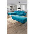 ECKSOFA Türkis Mikrofaser  - Türkis/Schwarz, Design, Textil/Metall (204/341cm) - Xora