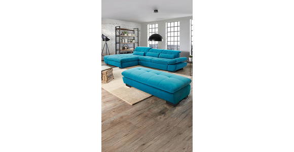 ECKSOFA Türkis Mikrofaser  - Türkis/Schwarz, Design, Textil/Metall (204/341cm) - Xora