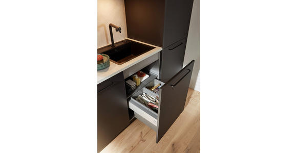 EINBAUKÜCHE - Schwarz/Grau, Design, Holzwerkstoff - Dieter Knoll