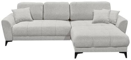 ECKSOFA in Webstoff Creme  - Creme/Schwarz, Konventionell, Kunststoff/Textil (281/189cm) - Carryhome