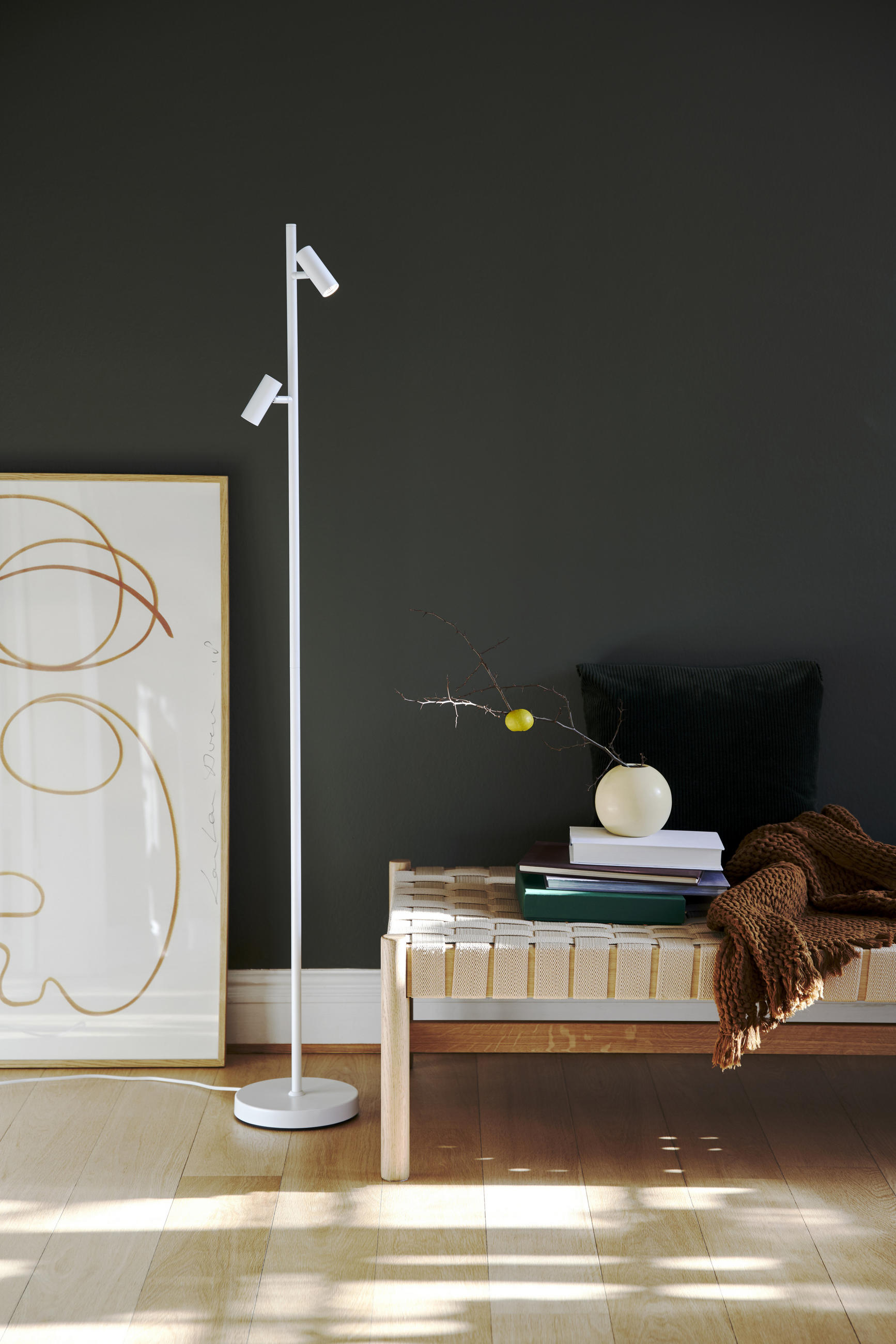 LED-STEHLEUCHTE Omari   - Weiß, Design, Metall (141cm) - Nordlux