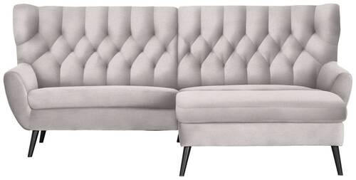 ECKSOFA Beige Flachgewebe  - Beige/Schwarz, Design, Holz/Textil (237/165cm) - Stylife