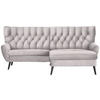 ECKSOFA in Flachgewebe Beige  - Beige/Schwarz, Design, Holz/Textil (237/165cm) - Stylife