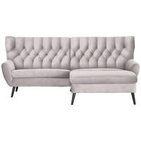 ECKSOFA in Flachgewebe Beige  - Beige/Schwarz, Design, Holz/Textil (237/165cm) - Stylife