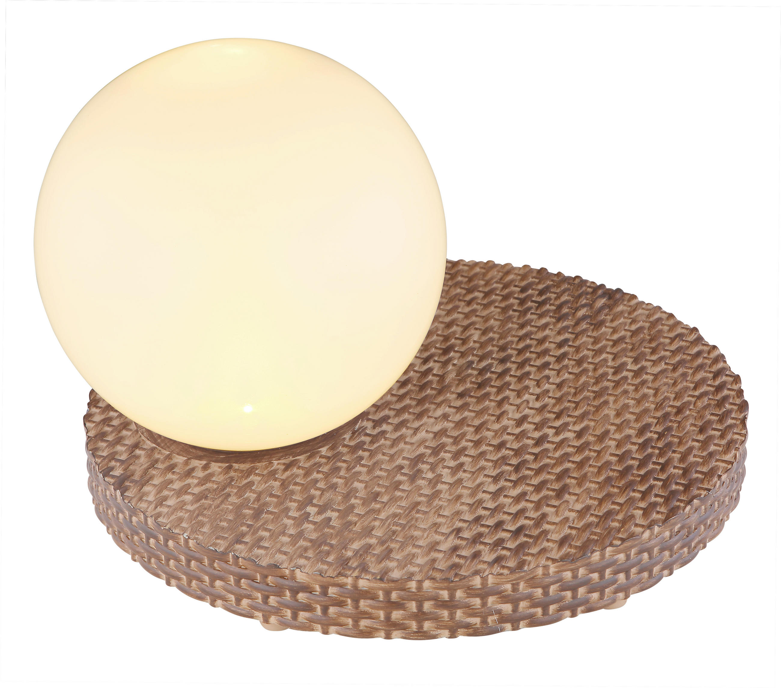 SOLARLEUCHTE 20/20/17 cm   - Braun/Weiß, Natur, Kunststoff (20/20/17cm) - Globo