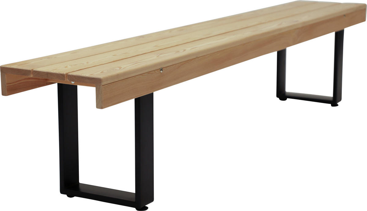 GARTENBANK 220/46/34 cm Lärche   - Lärchefarben/Schwarz, MODERN, Holz/Metall (220/46/34cm) - Jan Kurtz