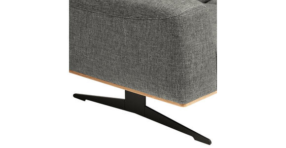 3-SITZER-SOFA Struktur Dunkelgrau - Dunkelgrau/Schwarz, Design, Textil/Metall (205/76-97/102cm) - Novel