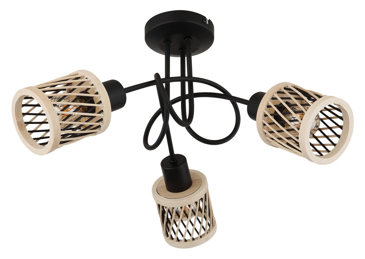 DECKENLEUCHTE  40/26 cm    - Schwarz/Grau, Design, Glas/Metall (40/26cm) - Globo